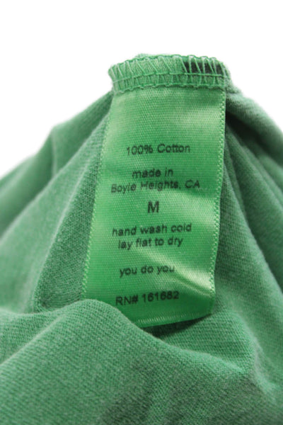 Perfect White Tee Women Basic Green Crew Neck Short Sleeve T-Shirt Size M