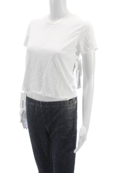 Perfect White Tee Women Supima Cotton Basic T-Shirt White Size XS