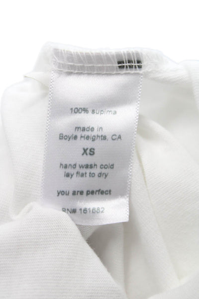 Perfect White Tee Women Supima Cotton Basic T-Shirt White Size XS