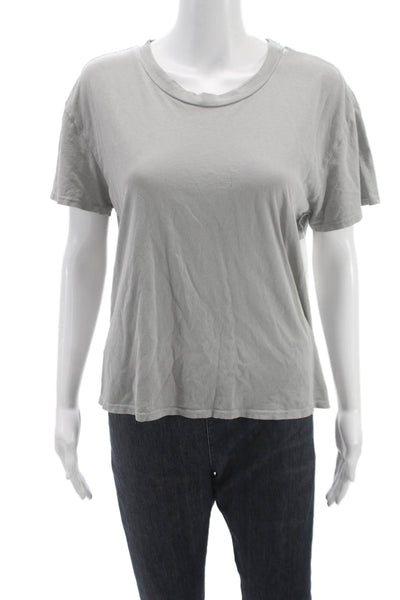 Perfect White Tee Womens Basic Gray Cotton Crew Neck T-Shirt Size M
