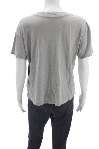 Perfect White Tee Womens Basic Gray Cotton Crew Neck T-Shirt Size M