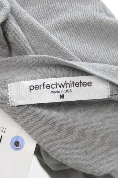 Perfect White Tee Womens Basic Gray Cotton Crew Neck T-Shirt Size M