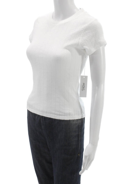 Perfect White Tee Womens Basic Cotton T-Shirt White Size XS