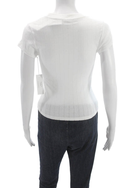 Perfect White Tee Womens Basic Cotton T-Shirt White Size XS