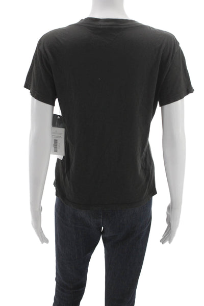 Perfect White Tee Womens Basic Gray V-Neck Cotton Short Sleeve T-Shirt Size XS