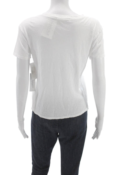 Perfect White Tee Womens White Cotton Crew Neck Short Sleeve T-Shirt Size XS