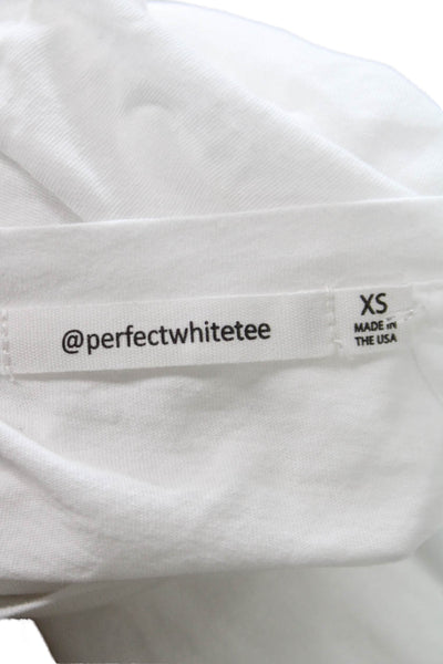 Perfect White Tee Womens White Cotton Crew Neck Short Sleeve T-Shirt Size XS