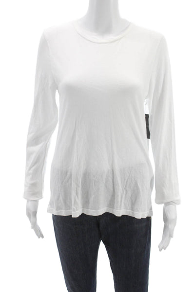 Perfect White Tee Womens Basic Cotton Long Sleeve Tee Size M