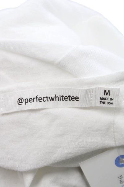 Perfect White Tee Womens Basic Cotton Long Sleeve Tee Size M