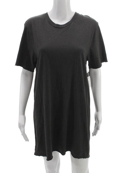 Perfect White Tee Womens Gray Cotton T Shirt Dress Short Sleeve Crewneck Size XS
