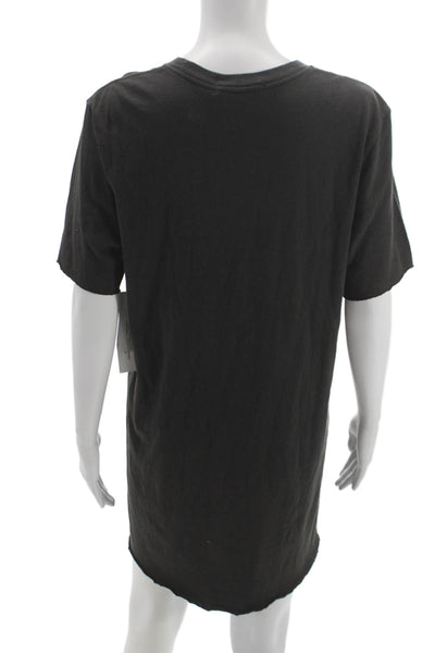 Perfect White Tee Womens Gray Cotton T Shirt Dress Short Sleeve Crewneck Size XS