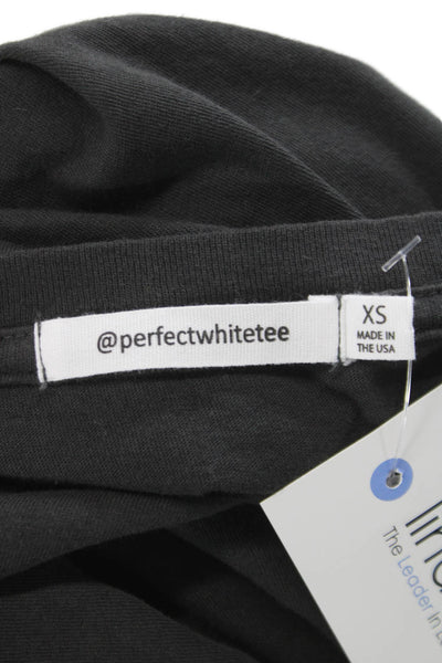Perfect White Tee Womens Gray Cotton T Shirt Dress Short Sleeve Crewneck Size XS