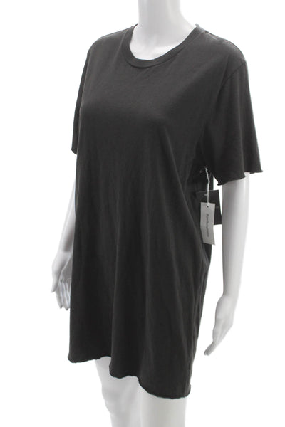 Perfect White Tee Womens T-Shirt Dress Gray Short Sleeve Cotton Size S