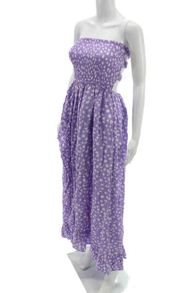 Tiare Hawaii Womens Maxi Dress Purple Polka Dot Size One Size