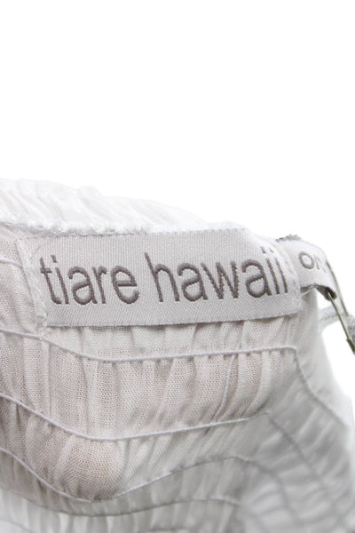 Tiare Hawaii Women Off Shoulder Cotton Maxi Dress White Boho S/S Size One Size
