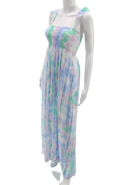 Tiare Hawaii Womens Maxi Tie Dye Rayon Dress Multicolor Size One Size