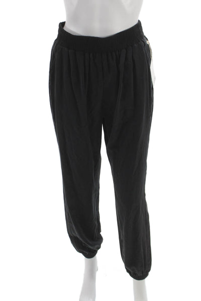 Splendid Women Jogger Pants Black Viscose Pull On Solid Size S