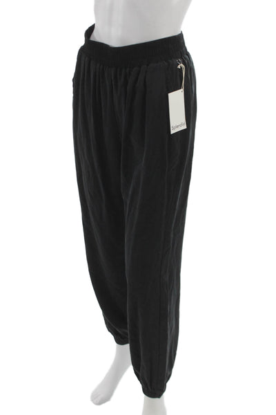 Splendid Women Jogger Pants Black Viscose Pull On Solid Size S