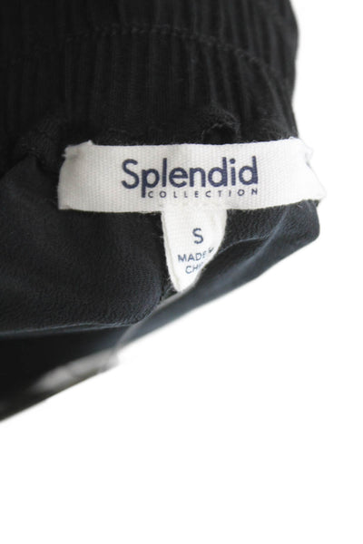 Splendid Women Jogger Pants Black Viscose Pull On Solid Size S