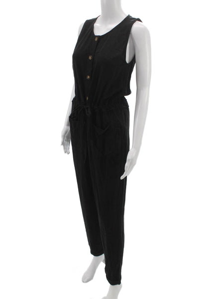 Splendid Women Sleeveless Black Viscose Jumpsuit Round Neck Size XS