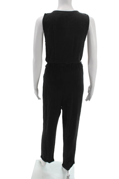 Splendid Women Sleeveless Black Viscose Jumpsuit Round Neck Size XS