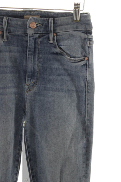 Mother Women Ankle Jeans Blue Cotton Mid Rise Inseam 27 Size 24