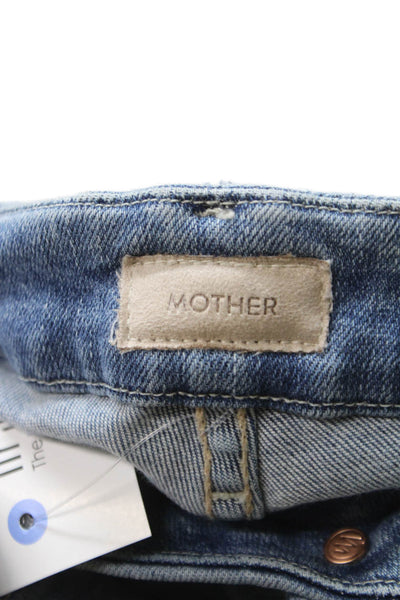 Mother Women Ankle Jeans Blue Cotton Mid Rise Inseam 27 Size 24