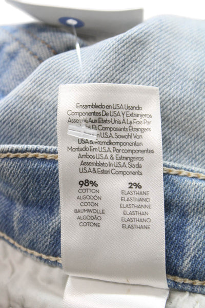 Mother Superior Womens Straight Blue Jeans Button Cotton Blend Size 27