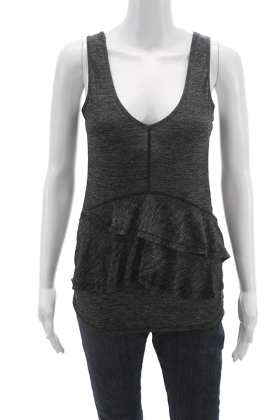 Lululemon Women Sleeveless V-Neck Knit Tank Gray Basic Size S