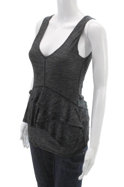 Lululemon Women Sleeveless V-Neck Knit Tank Gray Basic Size S