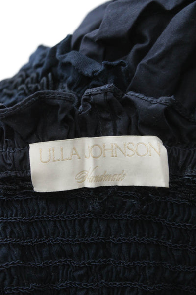 Ulla Johnson Women Cropped Halter Tank Black Cotton Sleeveless Tie Size 2