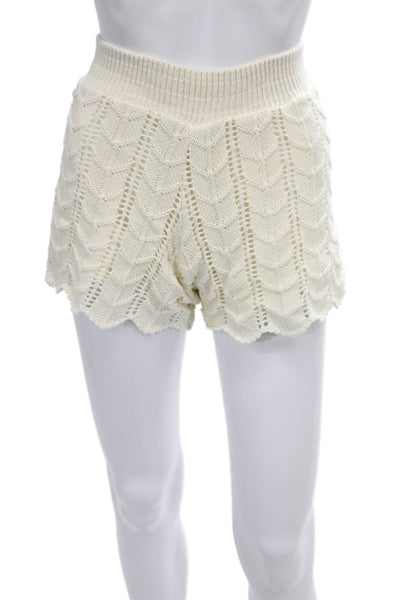 Zara Womens Hot Pants Ivory Polyester Geometric Bohemian Summer Size M