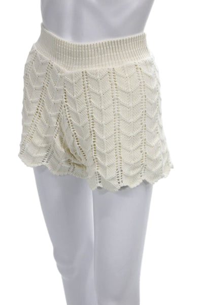 Zara Womens Hot Pants Ivory Polyester Geometric Bohemian Summer Size M