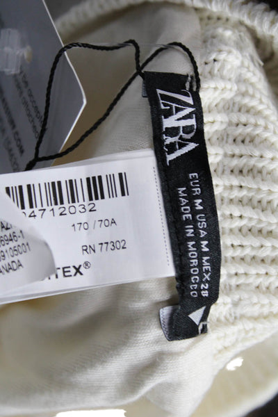 Zara Womens Hot Pants Ivory Polyester Geometric Bohemian Summer Size M
