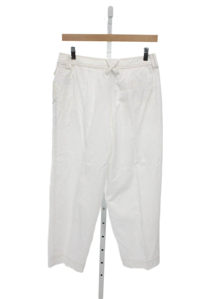 Aje Womens Cropped White Cotton Pants Size 8
