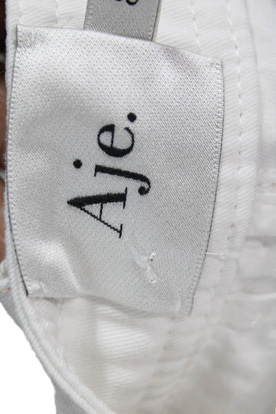Aje Womens Cropped White Cotton Pants Size 8