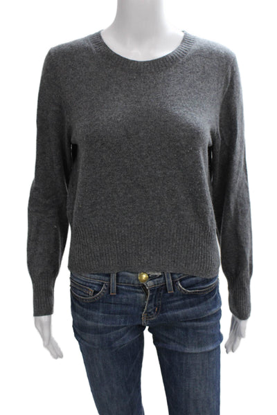 J Crew Womens Gray Cashmere Crew Neck Pullover Sweater Long Sleeve Size S