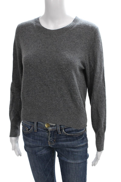 J Crew Womens Gray Cashmere Crew Neck Pullover Sweater Long Sleeve Size S