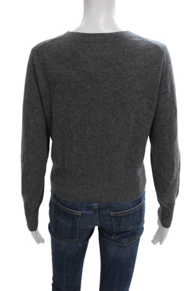J Crew Womens Gray Cashmere Crew Neck Pullover Sweater Long Sleeve Size S