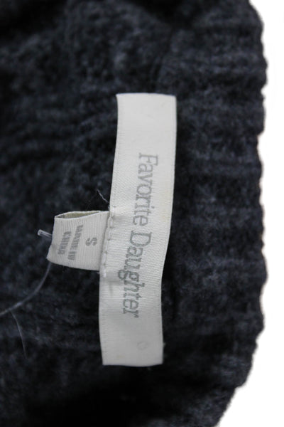 Favorite Daughter Women Gray Cable Knit Merino Cashmere Pullover Sweater Size S