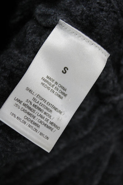 Favorite Daughter Women Gray Cable Knit Merino Cashmere Pullover Sweater Size S