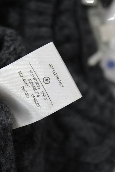 Favorite Daughter Women Gray Cable Knit Merino Cashmere Pullover Sweater Size S
