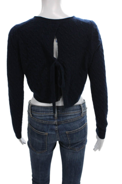 J Crew Women Cashmere Crew Neck Pullover Sweater Blue Long Sleeve Size S