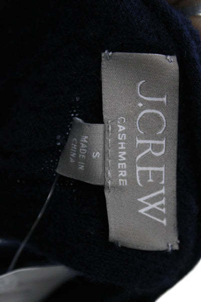 J Crew Women Cashmere Crew Neck Pullover Sweater Blue Long Sleeve Size S