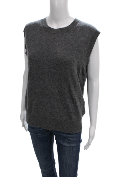 J Crew Women Cashmere Sweater Vest Gray Sleeveless Crew Neck Solid Size XS