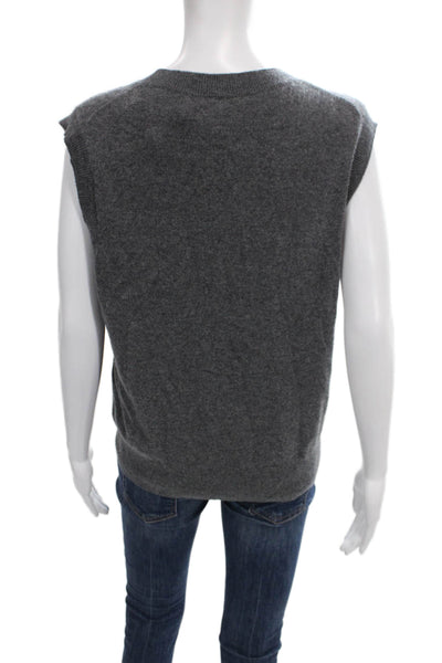 J Crew Women Cashmere Sweater Vest Gray Sleeveless Crew Neck Solid Size XS