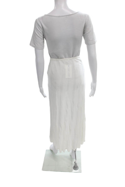 Devon Windsor Womens White Maxi Skirt Viscose Lyocell Drawstring Size S