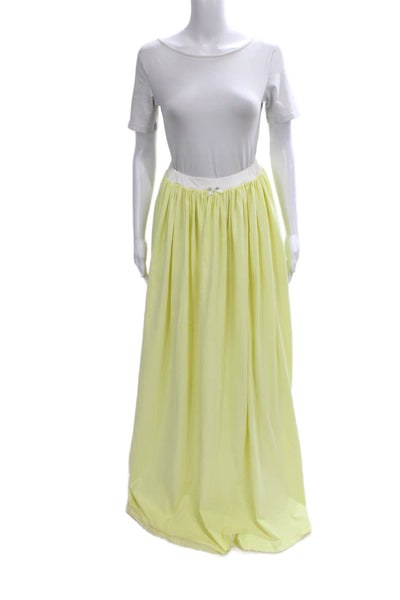 Rowen Rose Women Maxi Skirt Yellow Pull On Long Size 36