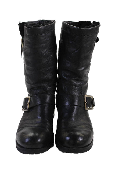 Jimmy Choo Womens Leather Mid-Calf Boots Black Size 36 6
