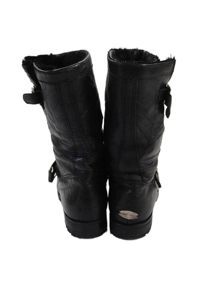 Jimmy Choo Womens Leather Mid-Calf Boots Black Size 36 6